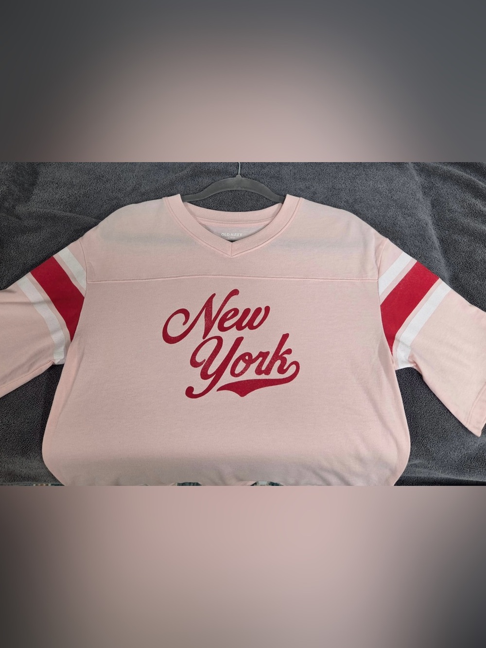 Old Navy Girls L 10/12 Pink oversized New York Graphic Tee